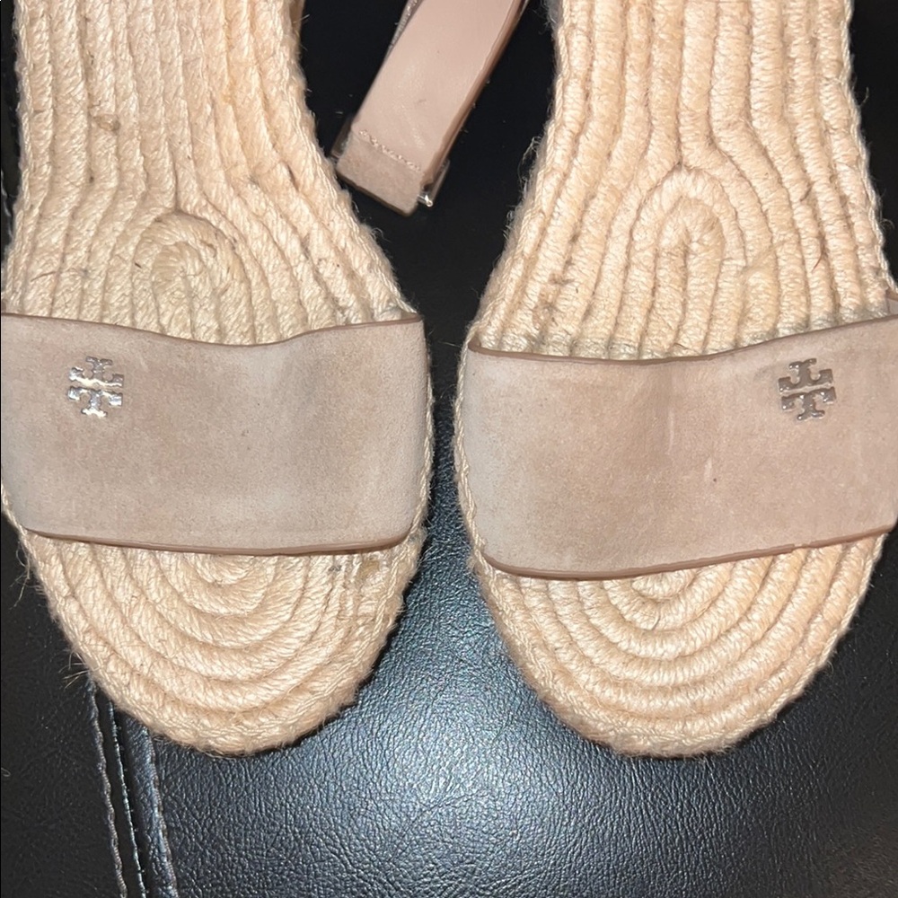 Tory Burch Tan Suede Espadrille Wedges - Picture 7 of 7